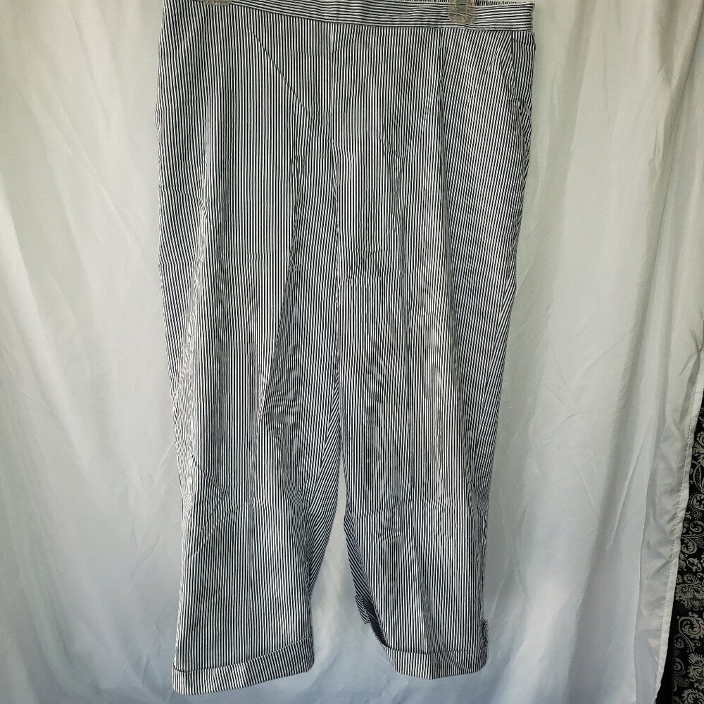 Alfred Dunner Women's Striped Straight Leg Pull-On Capris - 12